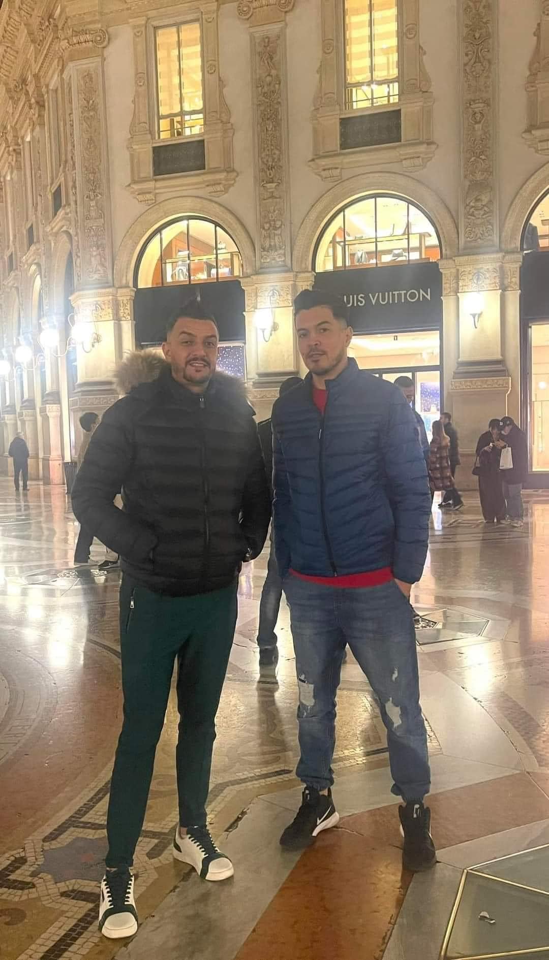 amine la colombe and Mohamed Bousmaha في آخر صورة لهما في إيطاليا قبل السفر إلى بلجيكا