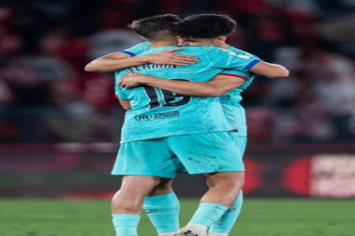 برشلونة بأقدام فيرمين لوبيز الثاني بعد الفوز بثنائية وحسم ريال مدريد الدوري الاسباني 3 فيرمين لوبيز